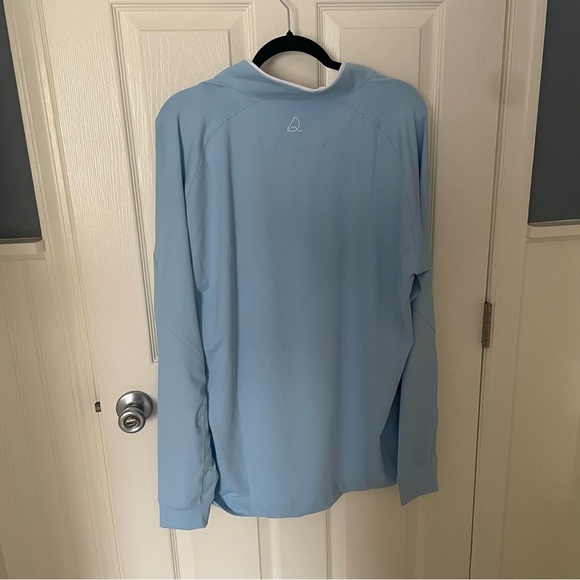 Deolax Mens L Light Blue 1/4 Zip Golf Pullover Long Sleeve Performance NWT - Picture 8 of 8
